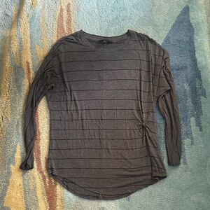 Banana Republic Dark Gray Striped Long Sleeve Tee